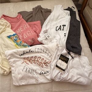 7 piece tank top bundle, some are NWT including Cat Mom shirt